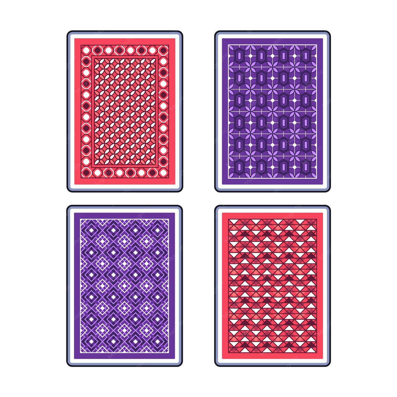 撲克牌牌背圖案插畫