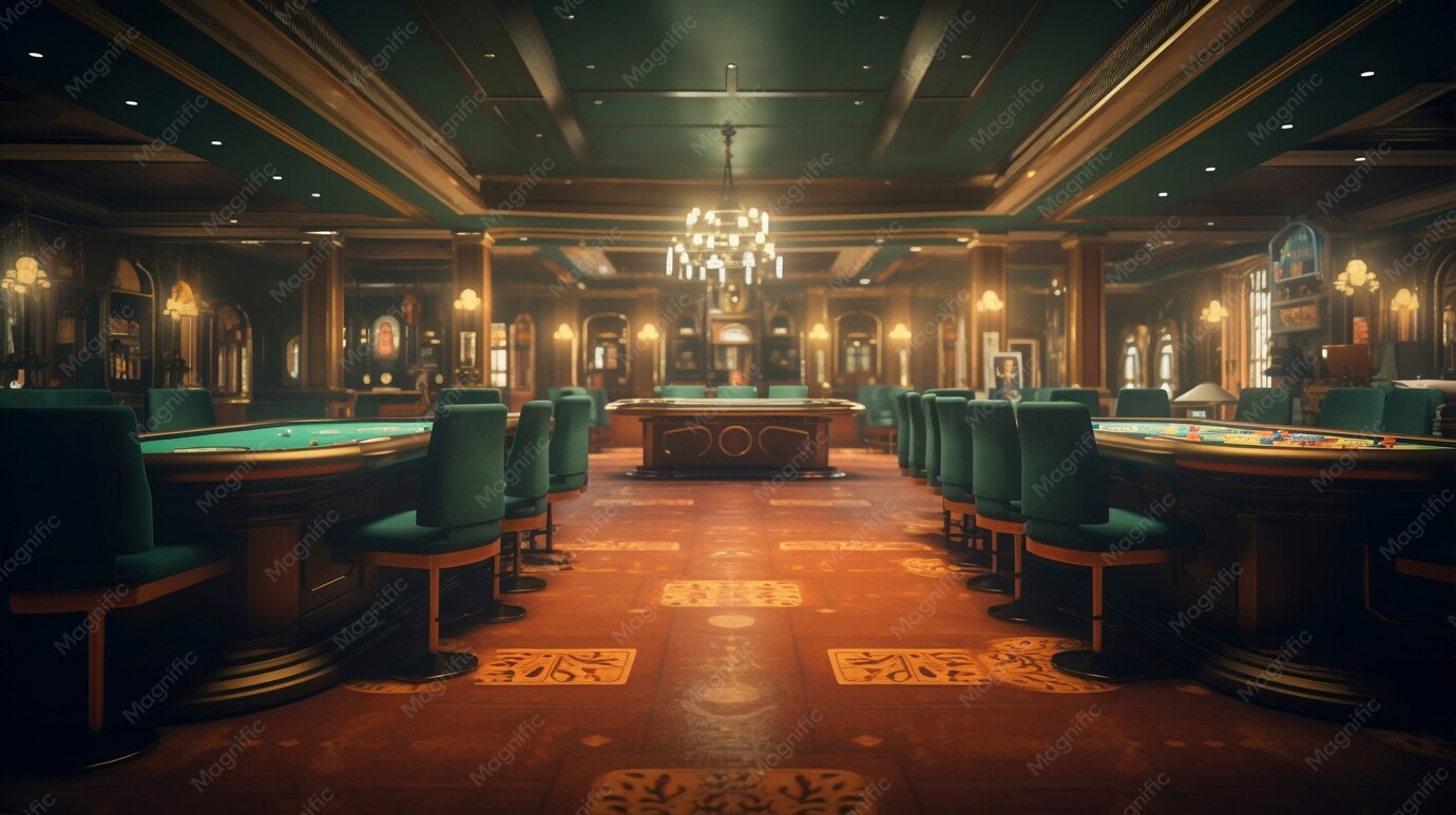 燈光絢爛的娛樂城內部場景